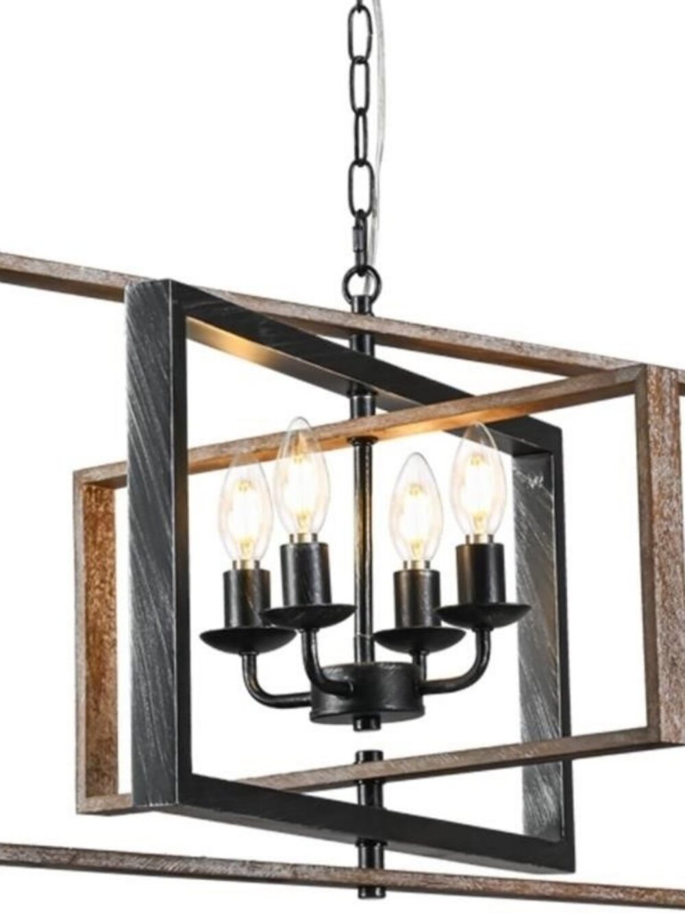 26in Farmhouse Dining Room Chandelier, 4-Light